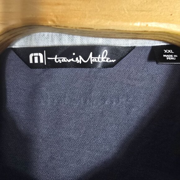 Travis Mathew Short Sleeve Golf  Polo Shirt Size  XXL Men’s Dark Blue / Gray Col - Picture 5 of 6